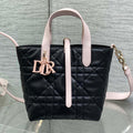 Dior 2026 Toujours Bag 18cm Black Pink Calfskin With Pink Charm 286511