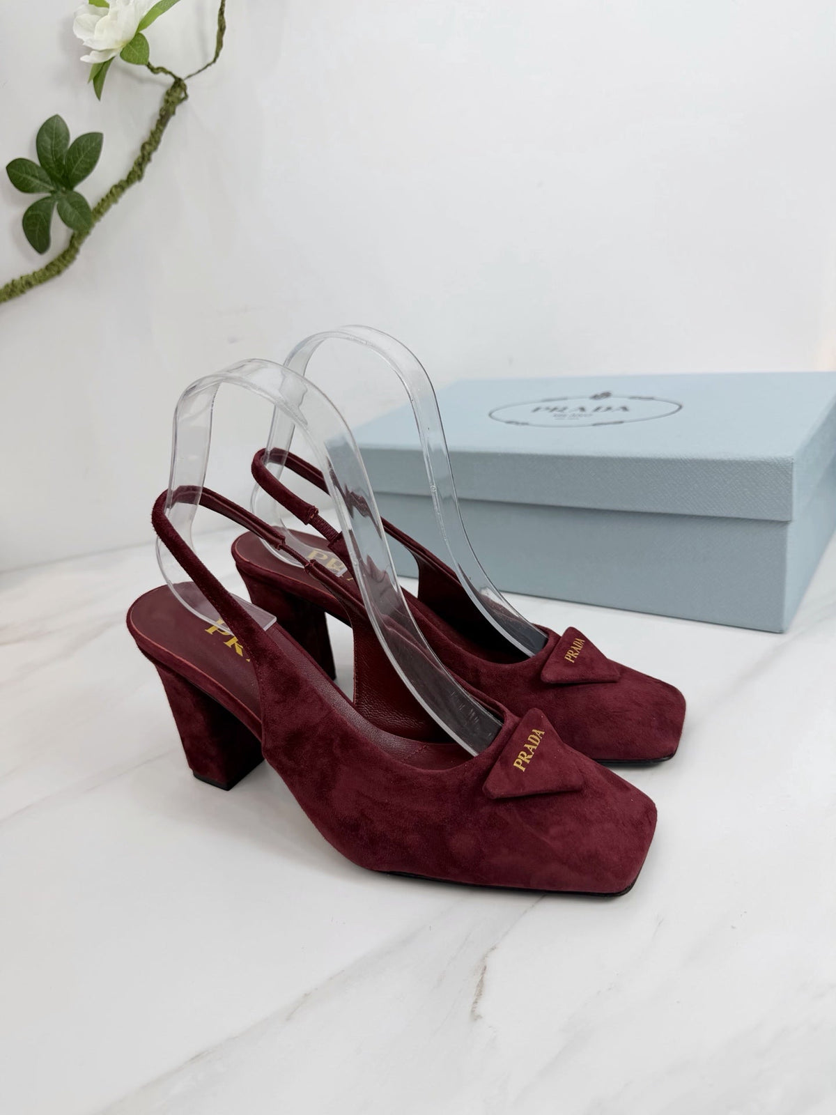 PRA 26SS Slingback 85 Burgundy Suede 592371