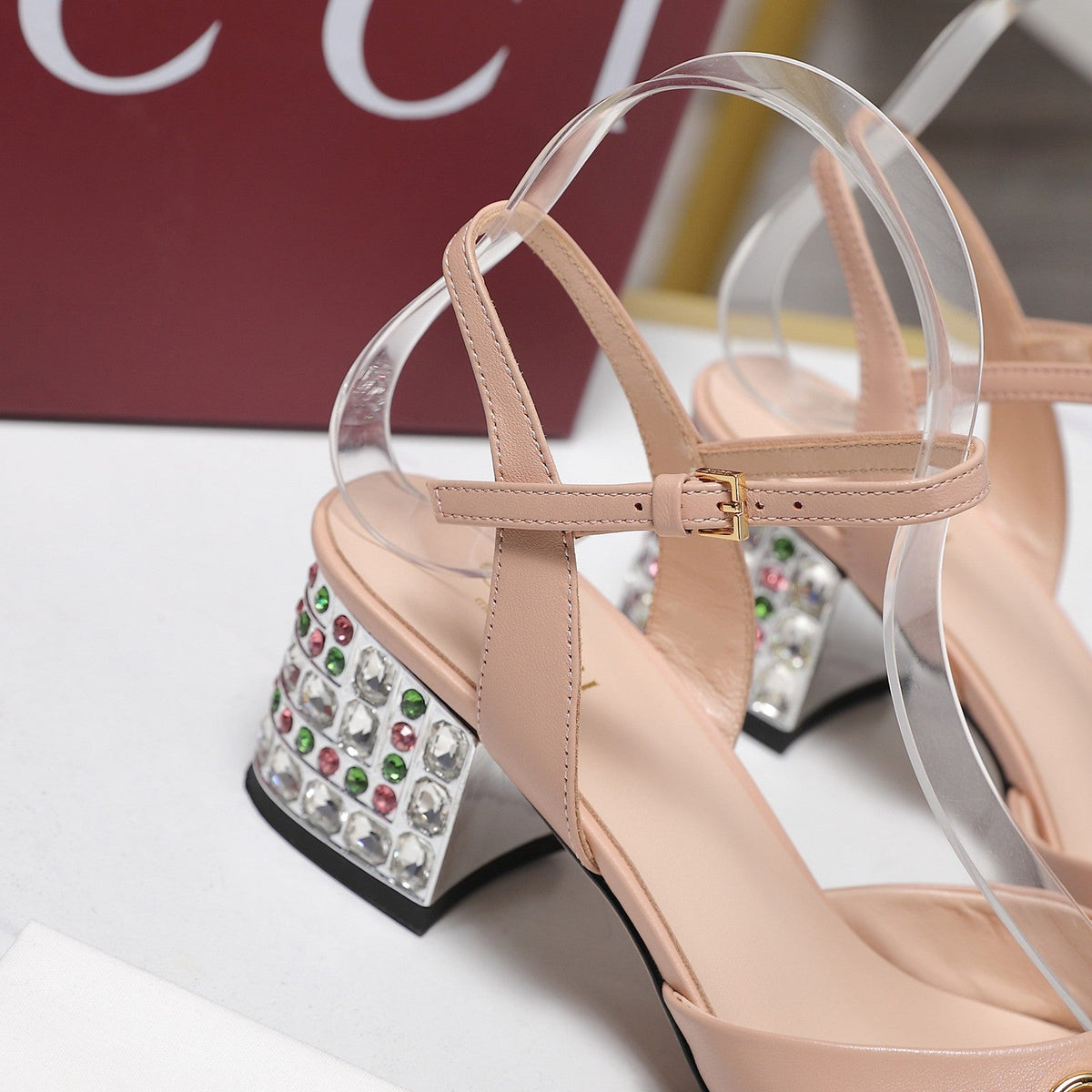 GG 26ss Sandals 55 Light Pink Beige Sheepskin 601096