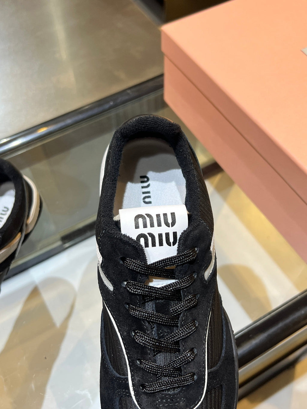 MIU x NB 26ss Sneaker Black Fabric Suede 625658