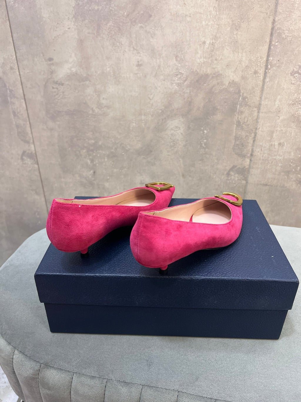 CD 26 High-Heeled 40 Pumps Pink Suede 594580