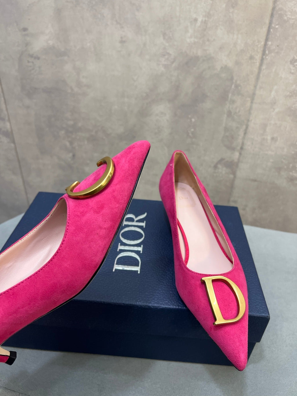 CD 26 High-Heeled 40 Pumps Pink Suede 594580