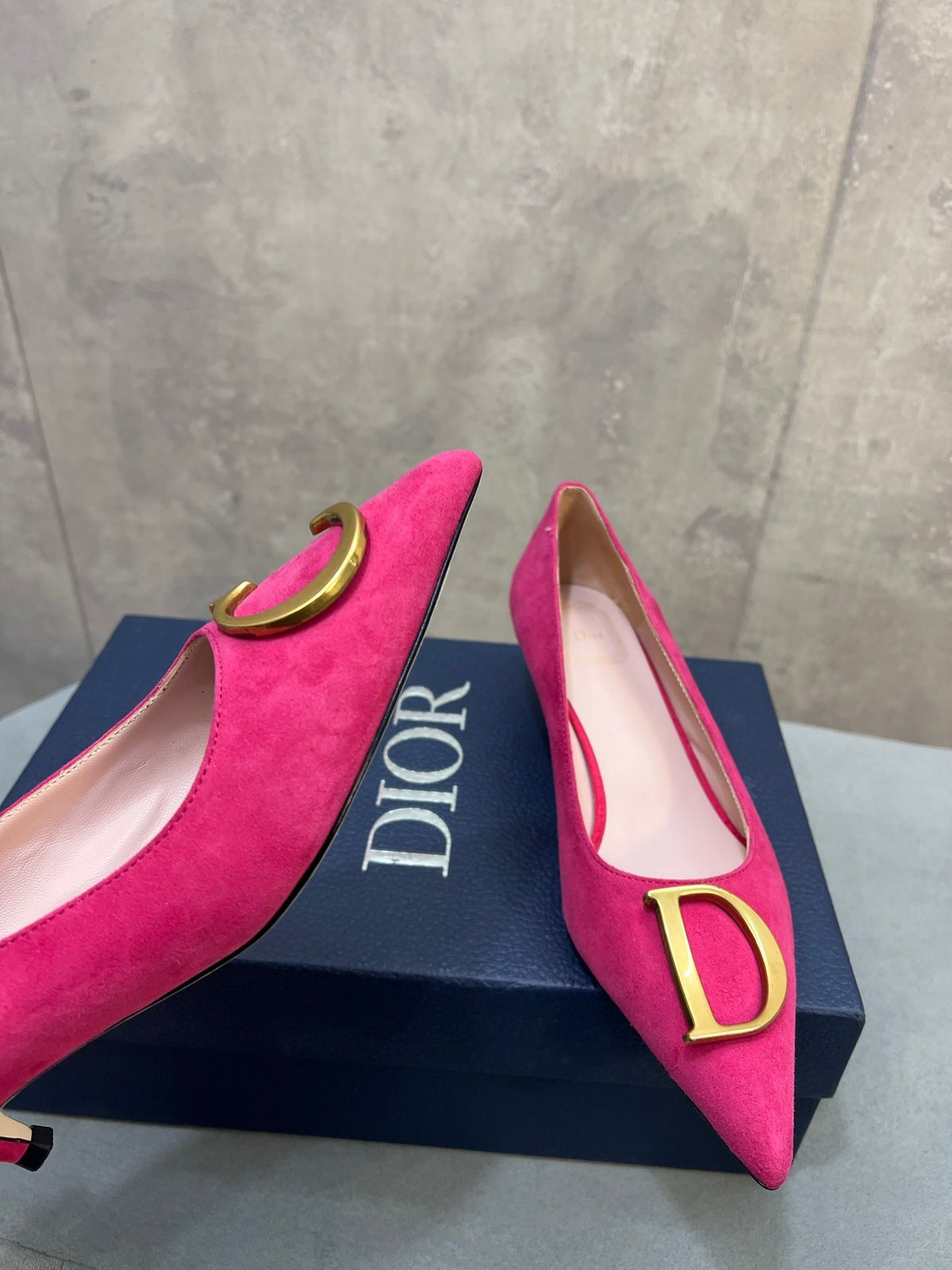 CD 26 High-Heeled 40 Pumps Pink Suede 594580