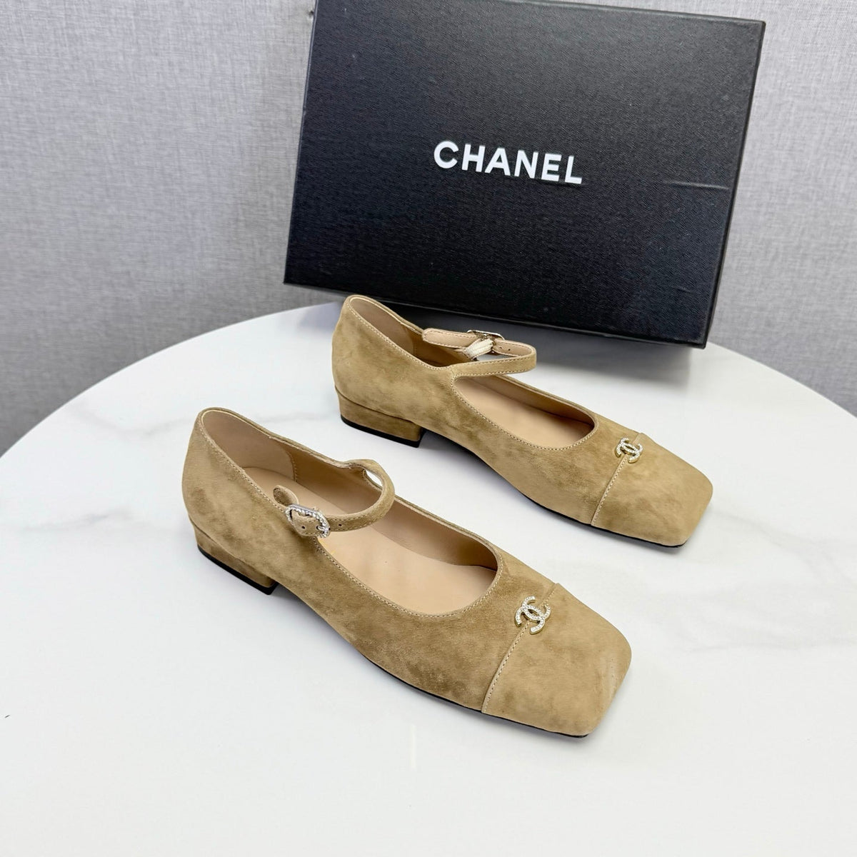 Chanel 2026 Mary Jane Ballet Flat Suede Sheepskin 904515