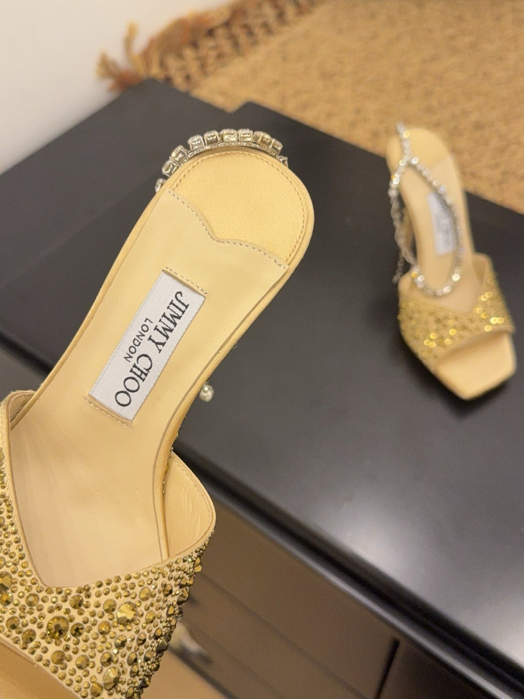 Jimmy 26s Platform Sandal 100 Gold Beige Leather Diamond 602330