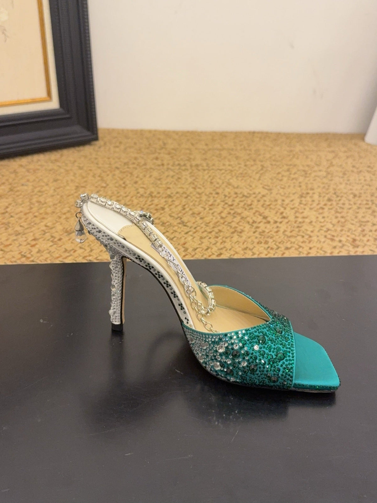 Jimmy 26s Platform Sandal 100 Turquoise Leather Diamond 602332