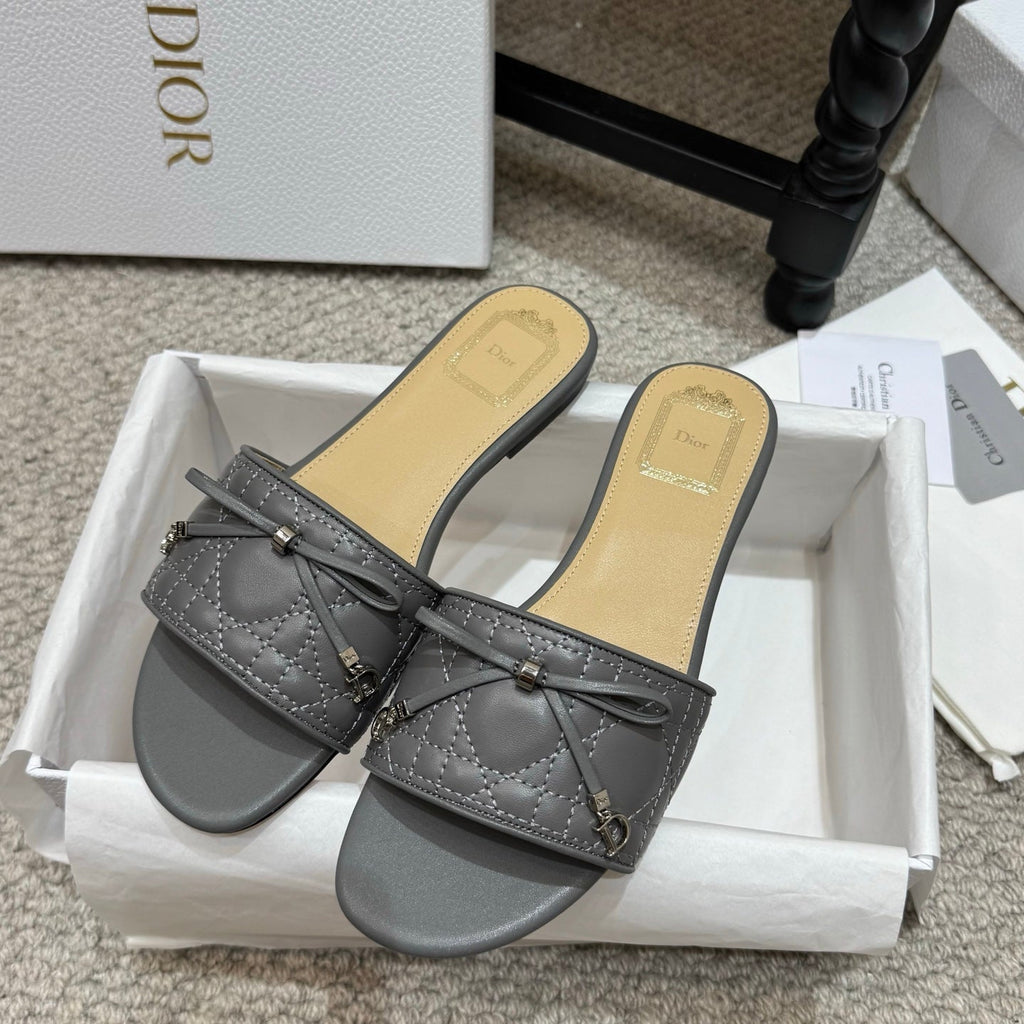 Dior 2026 Cannage Heeled Slide Sandal Sheepskin 932161