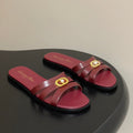 CD 26 Chunky Heel Sandals Burgundy Leather 593529