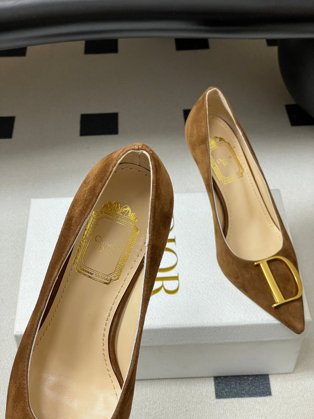 CD 26 High-Heeled 85 Pumps Brown Suede 593595