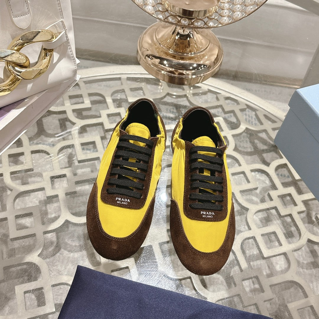 PRA 26S Casual Sneaker Brown Yellow Canvas Suede 625956