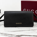 Gucci 2026 Wallet with Strap 19cm Black Calfskin