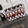 Chanel 2026 Flap Bag 20cm Red mix White Sequin Leather