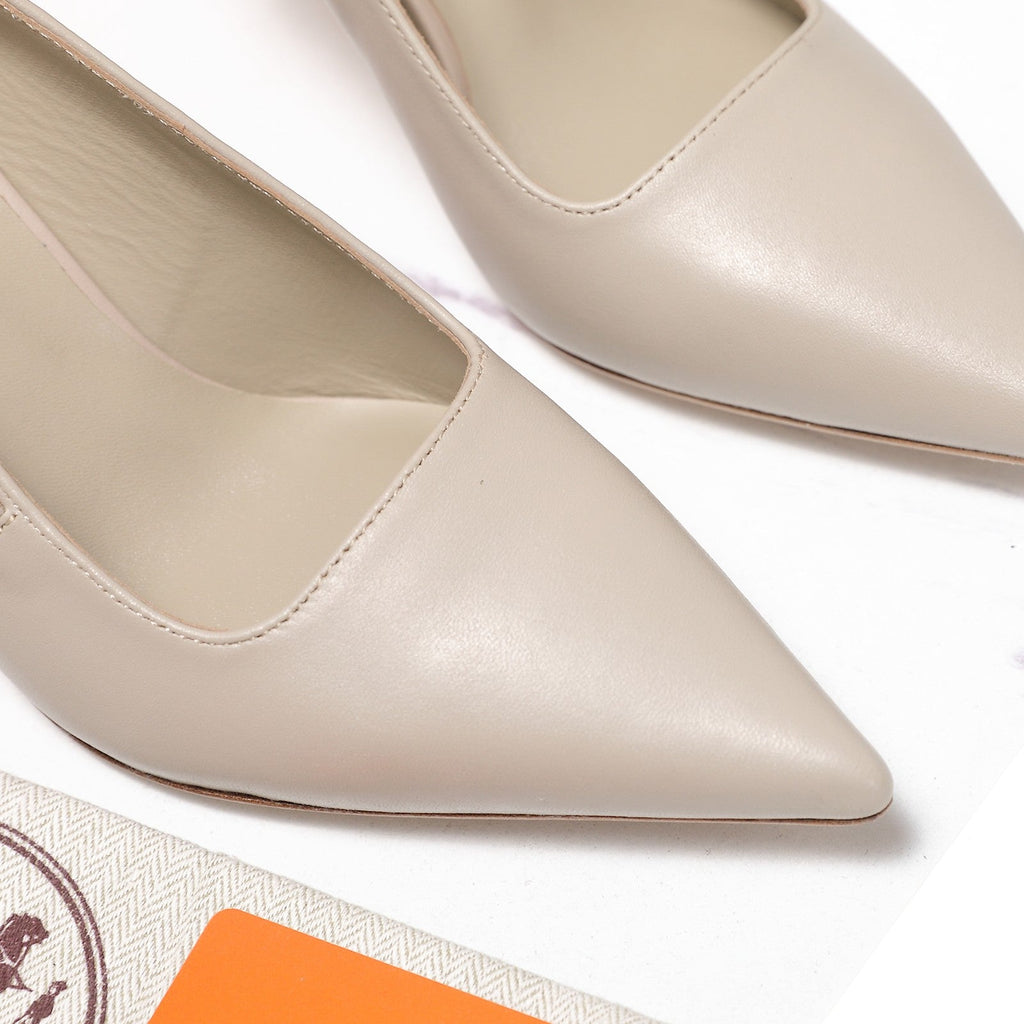 Hermes 2026 Lover 80 Slingback Pump Beige Nappa Leather 425705