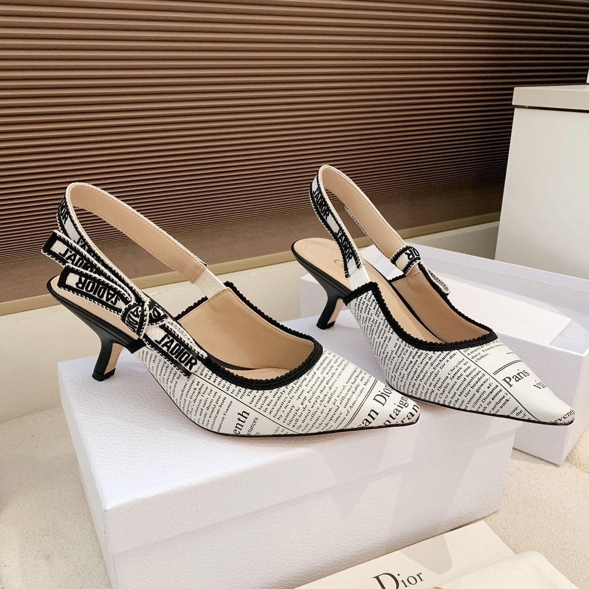 CD 26 Slingback 65 White Black Technology Fabric 614905
