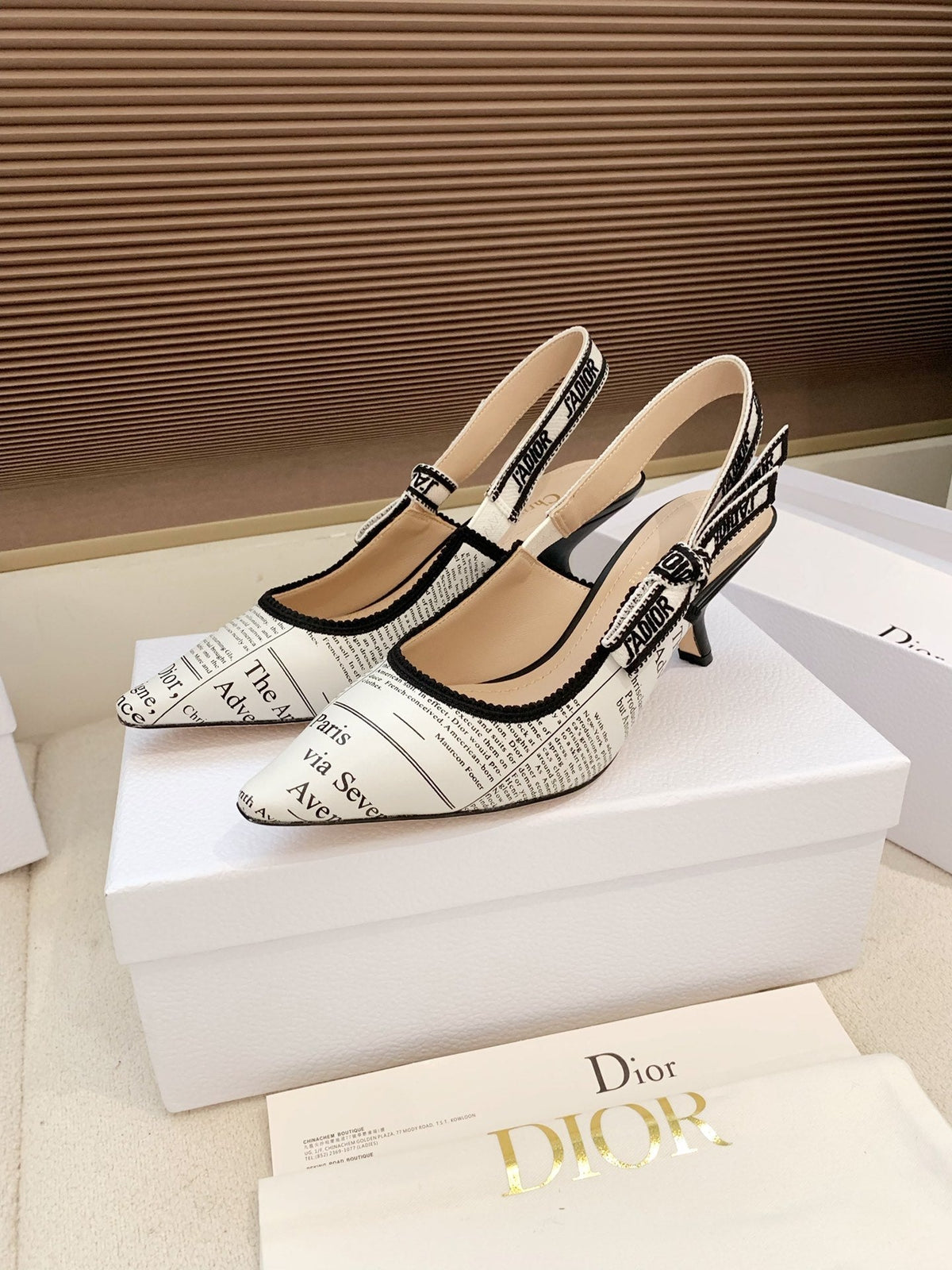 CD 26 Slingback 65 White Black Technology Fabric 614905