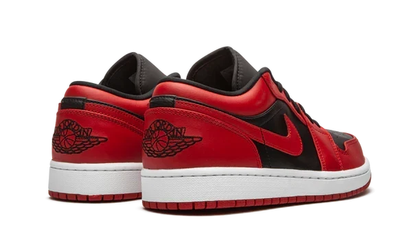 Nike Air Jordan 1 Low Bred Toe Red Black Leather