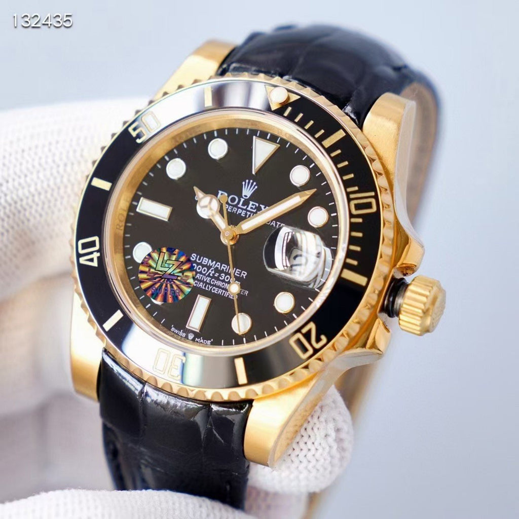SUBMARINER DATE 41 GOLD CASE LEATHER STRAP