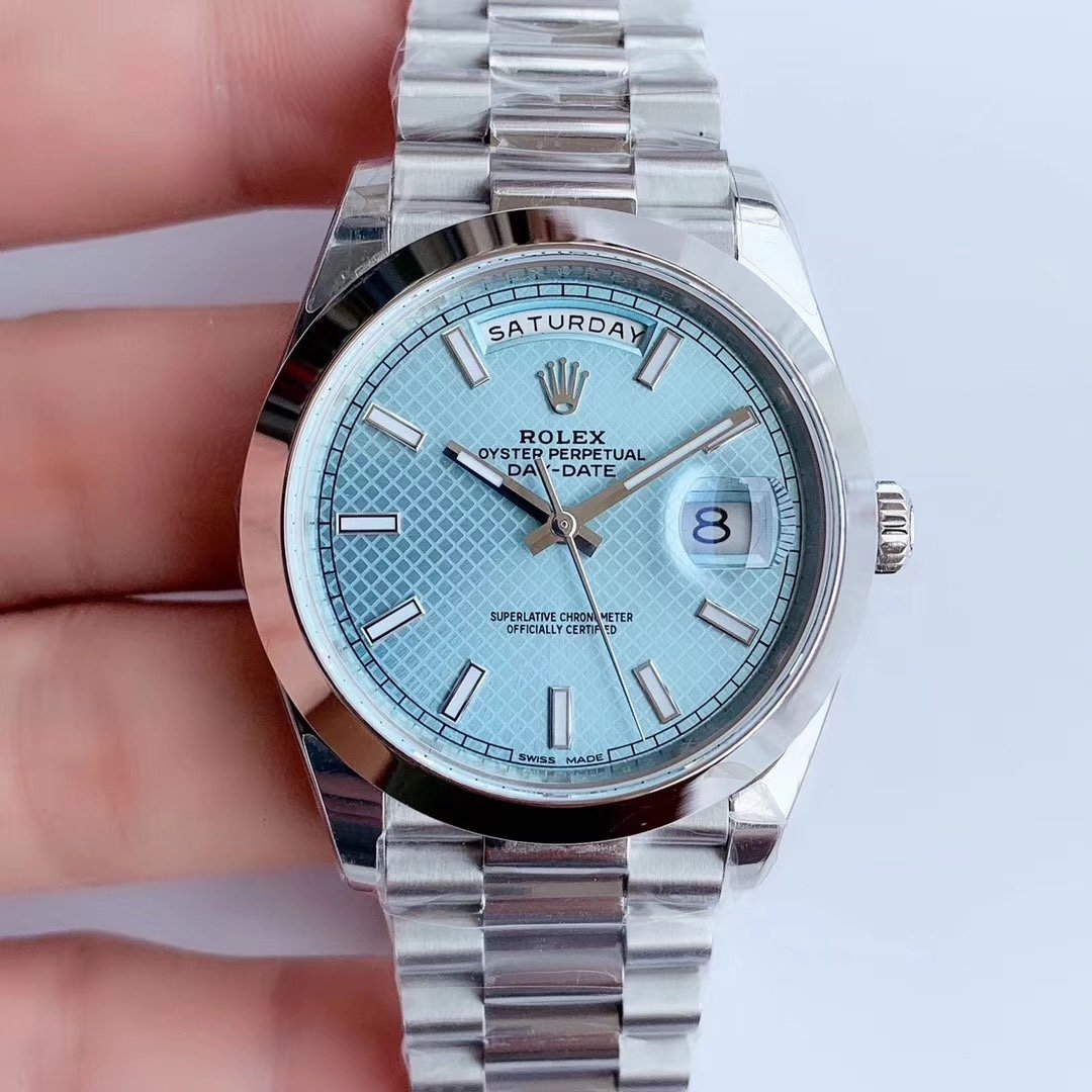 DAY-DATE 41MM STAINLESS STEEL ICE BLUE DIAL